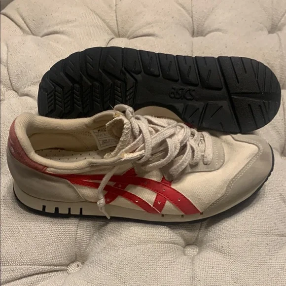 Asics White and Red Sneakers - Picture 1 of 3